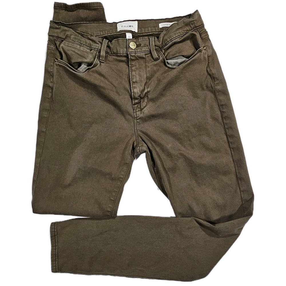 Frame Le High Skinny Military Green Pants Women's Sz 30